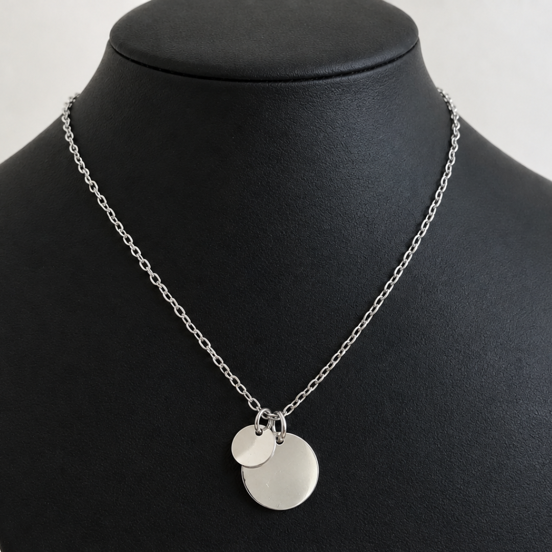 Collier Eternel argenté - Médaillon personnalisable